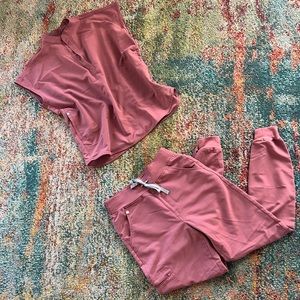 Set of pink figs (xs shirt/sm tall pants)